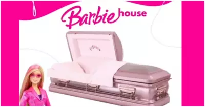 Funeraria se suma a la fiebre de Barbie con peculiar atad