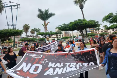 Marchan contra el maltrato animal en Chimbote