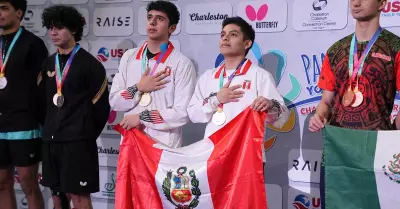 Deportistas peruanos se consagran en Panamericano de Tenis de mesa.