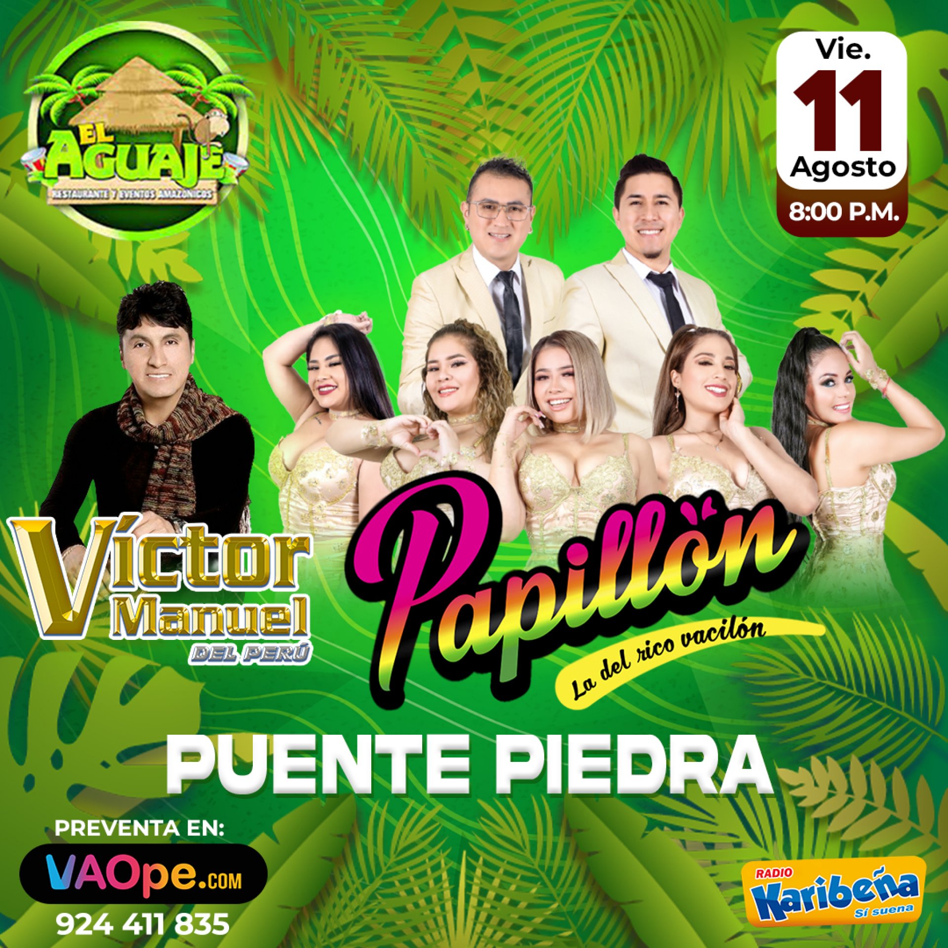 ¡A gozar! Papillón y Víctor Manuel del Perú en un espectacular concierto en el Aguaje