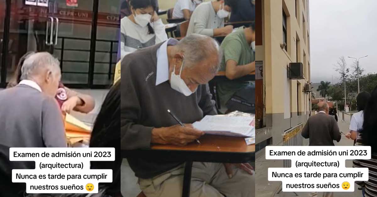 "Nunca es tarde": Adulto mayor aplaudido por buscar ingresar a la UNI ...