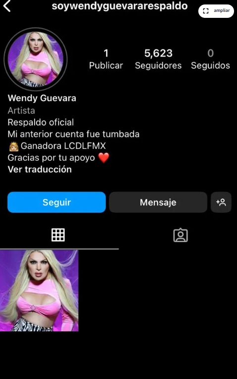 Hackearon Instagram de Wendy Guevara