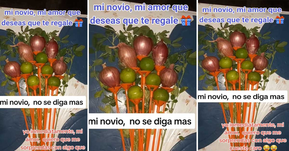 "Regalo de lujo": Joven sorprende a su novia con un ramo de cebollas y ...