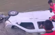 Junín: Fallecen esposos y rescatan a seis personas tras caída de minivan al río Mantaro