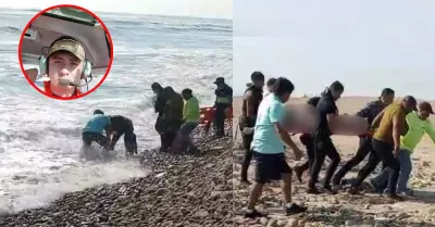 Encuentran el cuerpo de Santiago Aldaz Garca, en mar de Huanchaco.