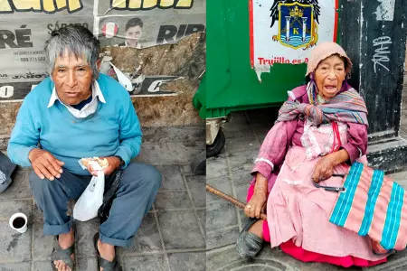 Pareja de ancianos piden limosna en la calle, tras sufrir el robo de sus pertene