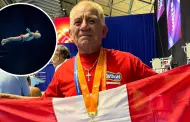 ¡Orgullo! Jorge Zegarra, clavadista peruano de 71 años ganó el oro en el Mundial de Natación Máster en Japón