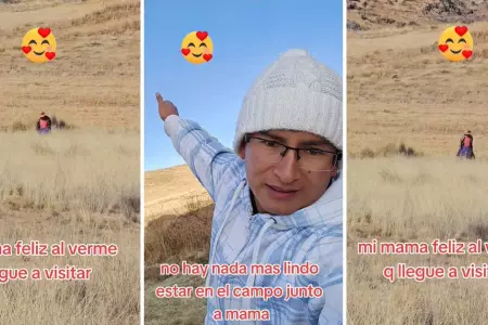 Joven sorprendi a su mam que vive en el campo.