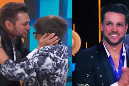 Nicola Porcella rompe en llanto y abraza a su hijo.