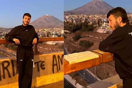 Sebastin Yatra pasea en Arequipa
