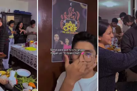 Jvenes peruanos recrean 'El Gran Chef: Famosos'.