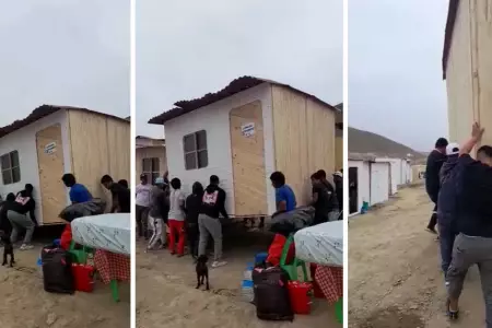 Peruanos protagonizan curiosa escena al llevar su casa.