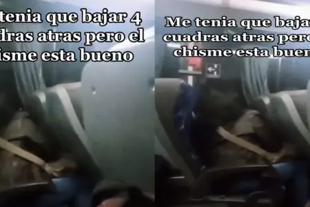 Joven prefiere el chisme a bajar a tiempo del bus.