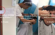 "Mente de tiburn": Estudiante convierte el bao de su universidad en peluquera