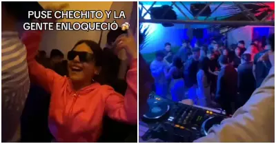 DJ peruano pone canciones de Chechito en discoteca