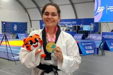 Laura Puntriano consigui medalla de oro para Per en abierto de Parataekwondo e