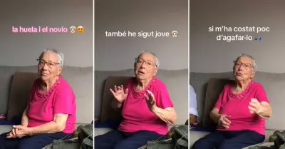 Abuelita coquetea con el novio de su nieta.