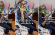 "Todo sea por su bienestar": Abuelita recibe un peculiar auricular por sus problemas de audicin