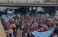Surco: vecinos de VMT, SJM y VES bloquean trnsito en la Panamericana Sur exigiendo servicios de agua y desage