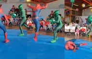 "As no era la pelcula": Spiderman y Duende Verde tienen 'la batalla del siglo' en colegio inicial con final inesperado
