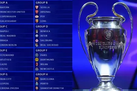 UEFA anunci los grupos de la Champions League 2023/24.