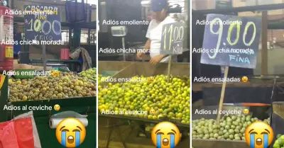 Joven triste al ver el aumento del precio del limn.