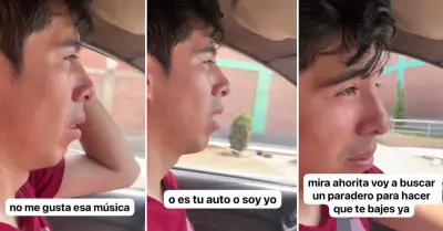 Joven se rebela y le pide a su novia que se baje de su auto.