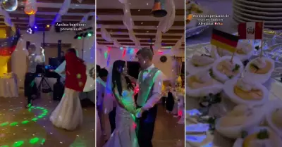 Joven celebra su boda con alemn al ritmo de msica y tradicin peruana.