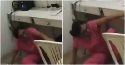 Doctora se oculta bajo una mesa para evitar atender a sus pacientes