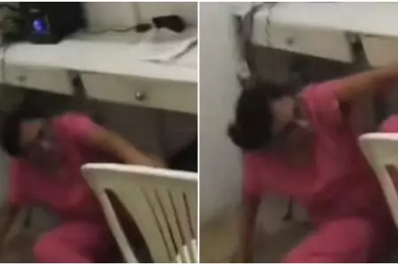 Doctora se oculta bajo una mesa para evitar atender a sus pacientes