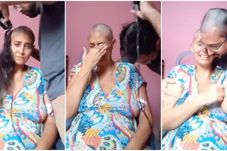 Mujer con cncer se emociona al ver a su esposo raparse