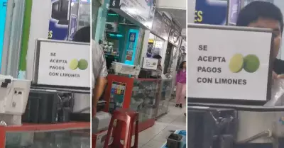 Negocio sorprende con su forma de pago: con limones!