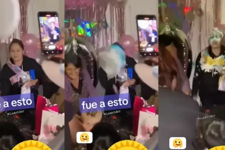 Cumpleaera recibo tortazo a larga distancia