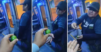 Joven sorprende al pagar su pasaje del micro con limones.