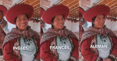 Mujer tejedora cusquea habla cinco idiomas.
