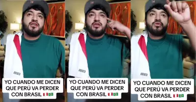 Hincha reflexiona sobre el partido entre Per y Brasil.