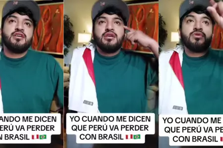 Hincha reflexiona sobre el partido entre Per y Brasil.