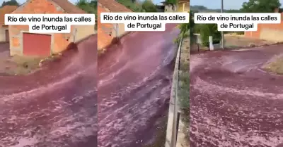 Ro de vino en pueblo de Portugal