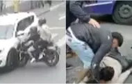 El karma hizo lo suyo: Raqueteros en moto chocan con camioneta tras asaltar a estudiante