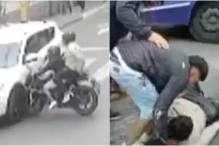 Raqueteros en moto chocan con camioneta tras asaltar a estudiante