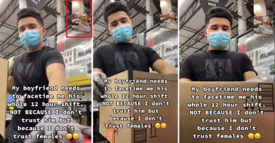 Mujer pide a su novio que realice videollamada durante el trabajo.