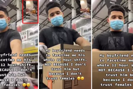 Mujer pide a su novio que realice videollamada durante el trabajo.