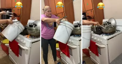 Mujer intenta cocinar cangrejo por primera vez y resultado sale mal.