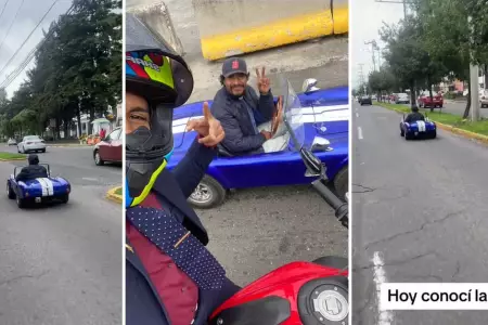 Hombre asombra a todos al manejar singular auto en plena avenida.