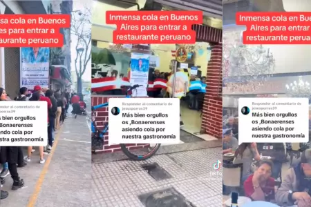 Restaurante peruano genera largas colas en Buenos Aires.