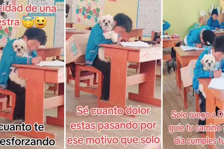 Profesora permite que su alumno ingrese a clases con su perrito.