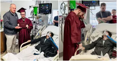 Joven cumple el ltimo deseo de su madre con leucemia al graduarse en una sala d