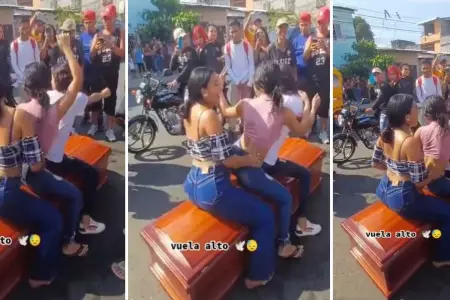 Mujeres causan polmica al bailar sobre atad de una amiga.