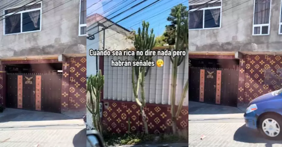 Exhiben casa pintada con logos de Louis Vuitton en Tijuana y se