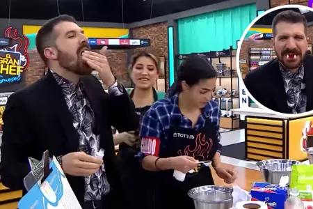 Jos Pelez luego de jugar con tinta comestible en 'El Gran Chef Famosos'.